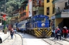 Peru Rail Alco DL532 #352 & Alco DL535 #487 (ex DL532 #357) wait their next turns in the street at Aguas Calientes