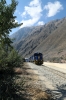 Peru Rail Alco DL535 #487 (ex DL532 #357) & DL532 #358 in multi depart Ollantaytambo with a load 9 set which was two trains combined because of the strike that had closed Ollantaytambo to Cusco; trains were Expedition Train 33 0735 Cusco Poroy - Machu Picchu and Vistadome Train 501 0853 Ollantaytambo - Machu Picchu