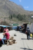 Looking towards Ollantaytambo station from the Peru Rail & Inca Rail ticket offices up the street