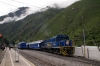 Peru Rail MLW DL535 #484 prepares stock at Ollantaytambo; it would form train 83 0745 Ollantaytambo - Machu Picchu (Expedition)