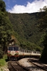An Inca Rail DMU stabled on the curve, just out of Aguas Calientes (towards Cusco)
