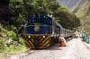 Peru Rail Alco DL532 #353 at Hidroelectrica with train 22 1635 Hidroelectrica - Cusco San Pedro (Local Train); this train has an Expedition coach as far as Machu Picchu only. It would shunt the van round to the front before being formed correctly