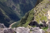 Peru Rail MLW DL535 #482 skirts round Machu Picchu (as seen from the ruins) with train 21 0700 Cusco San Pedro - Hidroelectrica