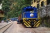 Peru Rail Alco DL532 #352 waits its next turn in the streets at Aguas Calientes station