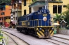 Peru Rail Alco DL535 #400 waits its next turn in the streets at Aguas Calientes station