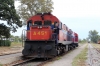 PTG Balkan Circular Tour - OSE MLW MX636/MX627 A506/A451 (with OSE Adtranz 220002 being removed from the train) wait to depart Alexandoupolis Dialogi with 7680 1105 Alexandroupolis Port - Pythio