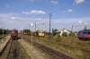 BDZ 07032 shunts off IC460 0755 Sofia - Bucharest at Giurgiu Nord, Romania, while GFR Suler 601572 waits with a freight and CFR Cargo Sulzer 601513 also waits with a freight having just come over the border from Bulgaria itself