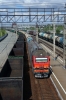 RZD 2ES6-655 runs through Ob with a eastbound freight on the Trans-Siberian Railway