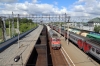 RZD VL10-477 runs through Ob with a eastbound freight on the Trans-Siberian Railway