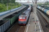 RZD VL10-1160 runs through Ob with a eastbound freight on the Trans-Siberian Railway