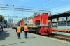 RZD TEM7A-0485 brings the stock into Vladivostok to form 351EA 1720 Vladivostok - Sovetskaya Gavan Sort
