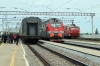 RZD EP1-060 is stabled at Tygda with an infrastructure set while 2ES5K-284/2ES5K-285 run through with a freight. The stock on the left is that of 325Sh 1917 (P) Khabarovsk 1 - Neryungi Pas.