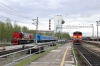 RZD 2TE10UT-0026A/B wait to depart Tynda with 075E 0457 Neryungri Pas. - Moskva Kazanskaya. 3TE10MK-2572B/V/A stand in the adjacent platform about to be detached from a freight and TEM2-7862 stands off the Blagoevshchensk coach it had shunted off 075E earlier