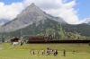 BLS Re4/4 188 at Kandersteg after arrival with with a car transporter train from Goppenstein