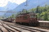 BLS Re4/4 is shunted out to go onto a car transporter set at Kandersteg while Re4/4 191 (L) & Re4/4 188 (R) wait to depart with car transporter trains for Goppenstein