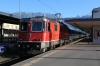 SBB Re4/4II 11131 waits to depart Buchs SG with EN466 0230 Salzburg Hbf - Zurich Hbf