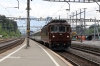 BLS Re4/4 165 arrives into Arth Goldau with a test train formed of SBB stock