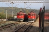 ZS 444030 & 444016 sit in the yard at Resnik with freights