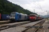 LTE Logistik 2016903 arrives into Borovnica with a freight, where SZ 363027 would replace it; standing waiting for further freight to arrive are 363016, 002 & ???