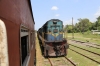 SLR Class M8 (DLW WDM2) 842 waits at Kantale with the late running 7887 1120 Trincomalee - Galoya Jn