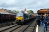 DRS's 68025 waits to shunt its stock at Bewdley to form the 1244 Bewdley - Kidderminster shuttle