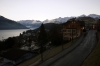 View from outside Spiez station in the morning, Switzerland