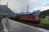 SBB Re6/6 11632 passes through Schwyz with a freight