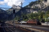 BLS Re425 162 at Kandersteg with a car train for Goppenstein