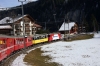 RhB Ge4/4 II #618 leads the Edelweiss Express, train 2434 1130 Arosa - Chur into Litziruti; in conjunction with the Arosa line 100th anniversary