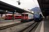 Three generations of RhB at Chur (L-R) - EMU #3101 with RE1557 1248 Chur - Thusis, Ge4/4 II #616 with RE1252 1040 Scuol-Tarasp - Disentis & Ge4/4 III #652 with RE1141 1258 Chur - St Moritz