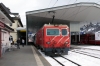 MGB HGe 4/4 II 103 at Disentis waiting departure with the Glacier Express GEX903 0902 St Moritz - Zermatt after replacing RhB Ge 4/4 II 625