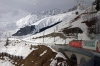 MGB HGe 4/4 II 103 leads the Glacier Express GEX903 0902 St Moritz - Zermatt through Sedrun