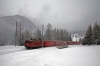 RhB Ge 4/4 I 605 departing Preda with the ecs "Toboggan Train" to Bergun, where it will form the next Bergun - Preda "shuttle"