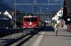 RhB Ge6/6 II #702 arrives into Domat/Ems with 4221 0753 Ilanz - Chur mixed train