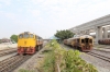 SRT Bang Sue Shed Demic Line - 515?, 579, 3011, 3017 with SRT 4011 running by on the main line