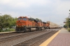 BNSF GE ES44DC 7314 & C44-9W's 4786/4687 pass through Berwy, on the outskirts of Chicago, with a double-stack container train