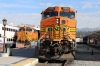 LA Union (L-R) - BNSF GE AC4400CW 5617 (with MPI MP36PHI-3C #899 on the rear) having arrived with 110 0828 Moorpark - LA Union and BNSF GE AC4400CW 5662 (with MPI MP36PH-3C #901 leading) waiting to depart with 306 1019 LA Union - San Bernadino