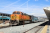 BNSF GE AC4400CW 5668 at LA Union (with EMD F59PHI #877 leading) brings up the rear of 109 1243 LA Union - Moorpark