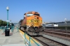 BNSF GE AC4400CW 5649 (with EMD F59PHI #887 on the rear) at LA Union after arrival with 411 1507 Riverside Downtown - LA Union