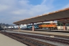 BNSF GE AC4400CW 5704 (with EMD F59PH #852 on the rear) arrives into LA Union with 220 1342 Lancaster - LA Union