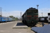 UZ 2TE116-1516b/a are prepared to depart Volnovakha with 070D 1250 Mariupol - Lviv; 2TE116-1268b/1017b stand in the bay and would follow shortly behind with a freight