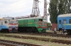 UZ VL8M-488 (2/1) are being prepared in the sidings at Mariupol, to top VL8M-1484 (1/2) to Volnovakha on the late running 070 1250 Mariupol - Lviv, which was a load 20 rake