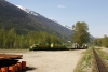 WP&YR - MLW #109 & Alco #104 prepare to propel two cement wagons up the hill from Skagway Shops, to a worksite where rockfall needs shoreing up