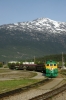 WP&YR - Refurbished GE's 90, 98 wait to depart Skagway Railroad Dock with 33 0826 Skagway - White Pass