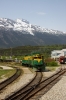 WP&YR - Skagwat Depot, MLW 106 propels demic 101 to Skagway shops, it having failed en-route down from Fraser