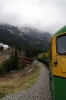 WP&YR - A GE/MLW combination of 95, 110, 100 head train 21 0800 Skagway - Fraser up the hill to White Pass Summit