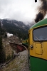 WP&YR - A GE/MLW combination of 95, 110, 100 head train 21 0800 Skagway - Fraser up the hill to White Pass Summit