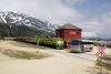 WP&YR - GE/MLW combination 100, 110, 95 prepare to depart Fraser with 24 1445 Fraser - Skagway