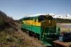 WP&YR - Bombardier #114 shunts its works train at Bennett, Yukon, Canada