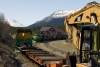 WP&YR - Bombardier #114 shunts its works train at Bennett, Yukon, Canada